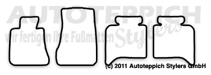 Das Schnittmuster fuer Fussmatten BMW_5er_E28_5er_81-87