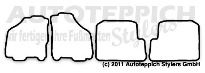 Das Schnittmuster für Fussmatten Lancia Ypsilon 843_2003-2006