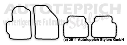 Das Schnittmuster für Fussmatten Chevrolet Daewoo Matiz_2005-2010