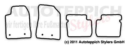 Das Schnittmuster für Fussmatten Fiat Bravo 198_2007-2014
