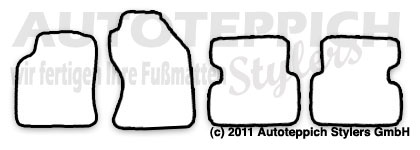 Das Schnittmuster für Fussmatten Ford Focus1 ohne St._2001-2004