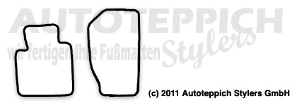 Das Schnittmuster für Fussmatten Honda S2000 2tlg._1999-2009