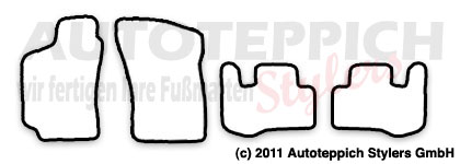 Das Schnittmuster für Fussmatten Fiat Coupe 16V20V_1994-2000