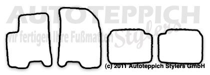 Das Schnittmuster für Fussmatten Chevrolet Aveo_2008-