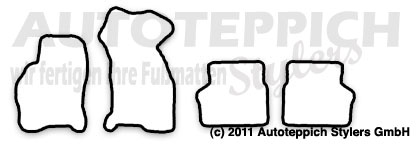Das Schnittmuster für Fussmatten Ford Mondeo BNP GBP MK2_1993-2000