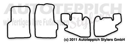 Das Schnittmuster für Fussmatten Jeep Wrangler TJ_1997-2006