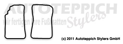 Das Schnittmuster für Fussmatten Mazda MX-5 NB 2tlg._1998-2005