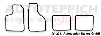 Das Schnittmuster für Fussmatten Fiat 127_1971-1987