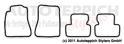 Das Schnittmuster für Fussmatten Lexus IS 200 IS 250 XE2_2005-2013
