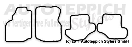 Das Schnittmuster für Fussmatten Ford Puma_1997-2002