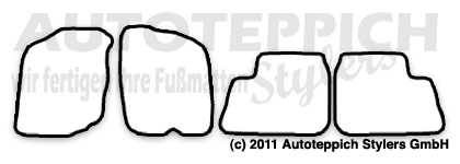 Das Schnittmuster für Fussmatten Daihatsu YRV_2000-2005