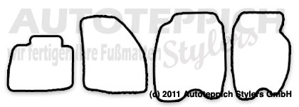 Das Schnittmuster für Fussmatten Honda Civic 8.Gen. FLH 5T_2005-