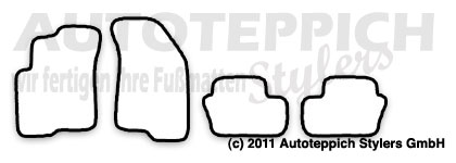 Das Schnittmuster für Fussmatten Jeep Compass_2007-2010