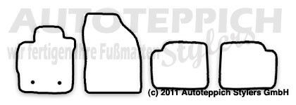 Das Schnittmuster für Fussmatten Toyota E150_Auris_2010