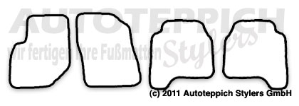 Das Schnittmuster für Fussmatten Hyundai Terracan_2001-2006