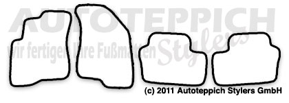 Das Schnittmuster für Fussmatten Dodge Caliber_2006-