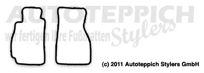Das Schnittmuster für Fussmatten Toyota MR2_W1_2tlg_84-89
