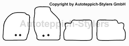 Das Schnittmuster für Fussmatten Opel Agila A 00-07
