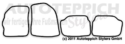 Das Schnittmuster für Fussmatten Chevrolet Daewoo Spark 5t_2010-