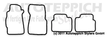 Das Schnittmuster für Fussmatten Honda Civic Coupe 6.Gen._1996-2001