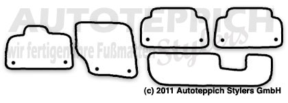 Das Schnittmuster fuer Fussmatten Audi_Q7_5tlg_Halter_FSBSH_05-09