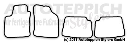 Das Schnittmuster für Fussmatten Hyundai Getz_2002-2009