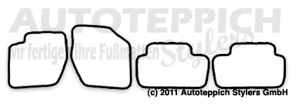 Das Schnittmuster für Fussmatten Citroen C4_2004-2010