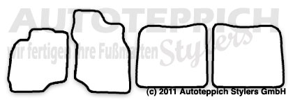 Das Schnittmuster für Fussmatten Mitsubishi EVO8