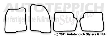 Das Schnittmuster für Fussmatten Ford Fusion_2002-