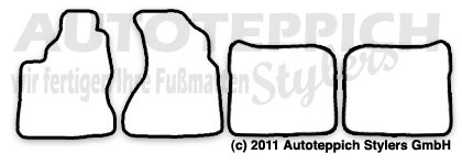 Das Schnittmuster fuer Fussmatten Audi_V8_D11_4C_Limo_1988-1990