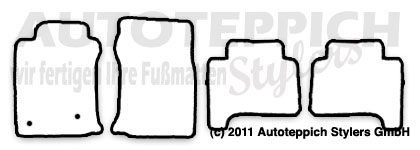 Das Schnittmuster für Fussmatten Toyota LandCruiser_J12_02-09