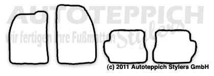 Das Schnittmuster für Fussmatten Ford Fiesta JH1 JD3 MK6_2002-2004