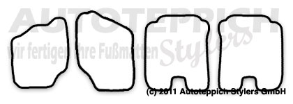 Das Schnittmuster für Fussmatten Honda Jazz_2001-2008