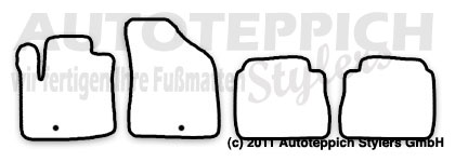 Das Schnittmuster für Fussmatten Hyundai Sabta Fe CM mFuss_2006-