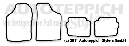 Das Schnittmuster für Fussmatten Mazda MX-3 EC_1991-1998