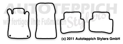 Das Schnittmuster für Fussmatten Mercedes-Benz C-Klasse W203_2000-2007