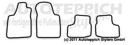 Das Schnittmuster für Fussmatten Ford Escort MK5_1990-1993