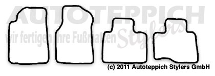 Das Schnittmuster für Fussmatten Chrysler 300M Limo_1999-2004