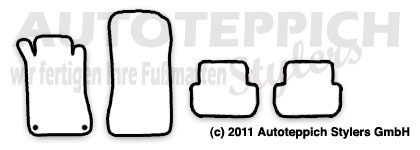 Das Schnittmuster für Fussmatten Mercedes-Benz CLK W209 C209 Coupe_2002-2010