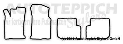 Das Schnittmuster für Fussmatten Ford Sierra Turnier_1990-1993