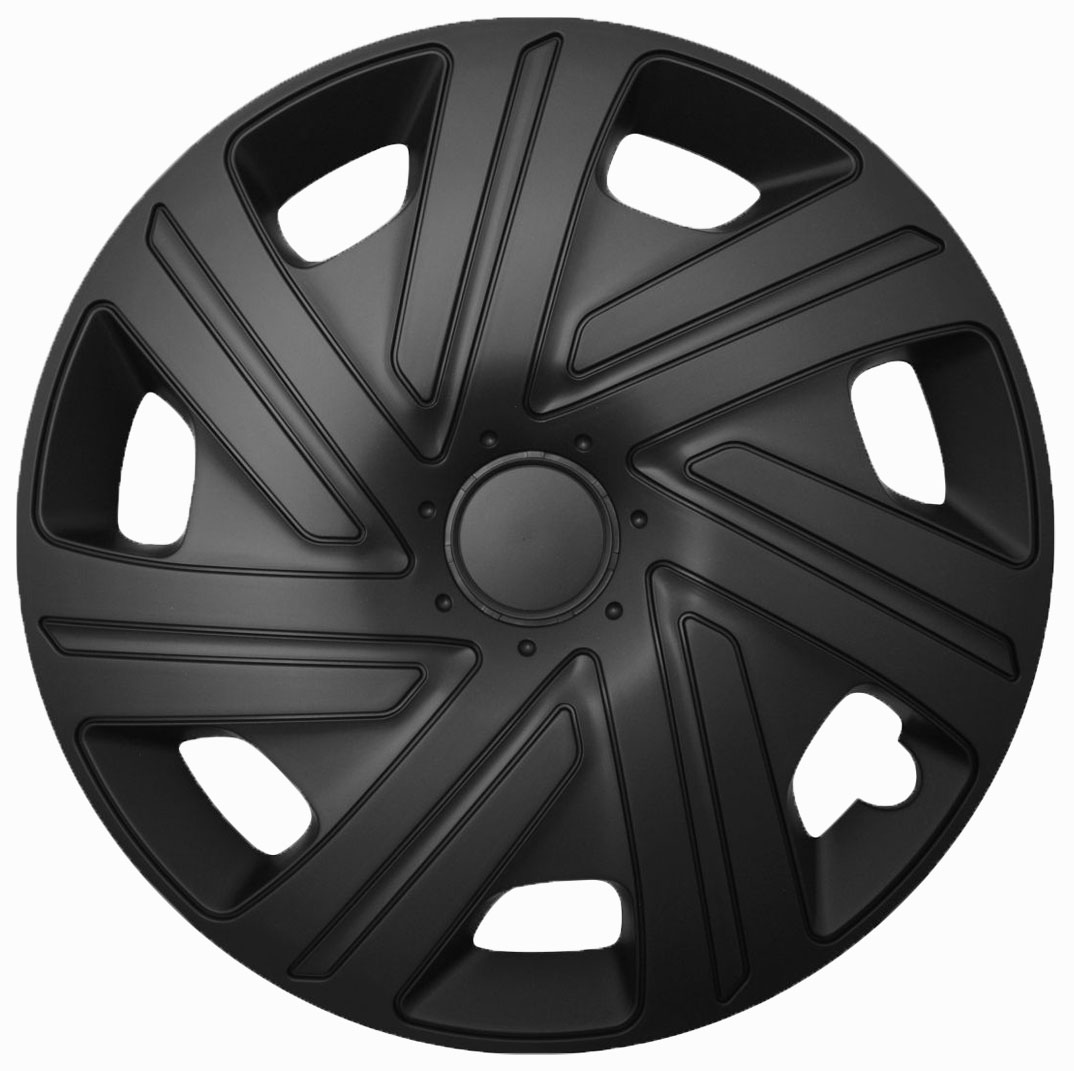 Eine Frontaufnahme der Radkappe Modell RKK07 in schwarz