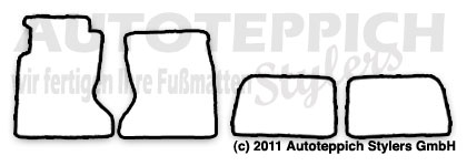 Das Schnittmuster für Fussmatten Nissan 300ZX Z31 83-89