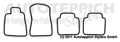Das Schnittmuster für Fussmatten Lexus GS 450 Hybrid_2005-2011