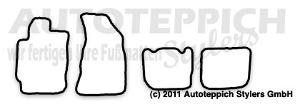 Das Schnittmuster für Fussmatten Chrysler LeBaron Gen3_1986-1995