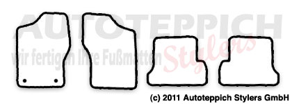 Das Schnittmuster für Fussmatten Fiat Cinquecento_1991-1998
