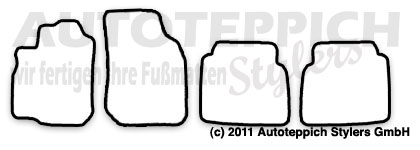Das Schnittmuster für Fussmatten Hyundai Santa Fe CM_2006-