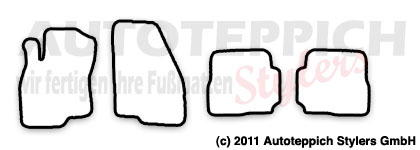 Das Schnittmuster für Fussmatten Fiat Grande Punto EVO_2009
