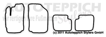 Das Schnittmuster für Fussmatten Daihatsu Sirion_2005-