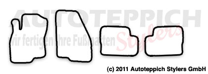 Das Schnittmuster für Fussmatten Fiat Grande Punto_2005