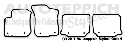 Das Schnittmuster fuer Fussmatten Audi_A3_8L_Halter_FSBSH_96-00